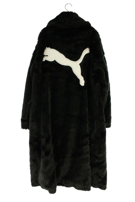 Puma Logo Fur Coat Black Size L