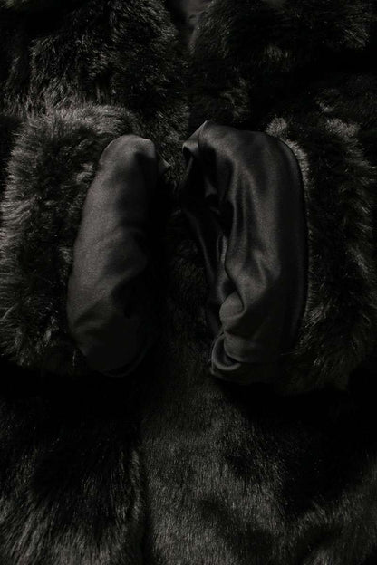 Puma Logo Fur Coat Black Size L