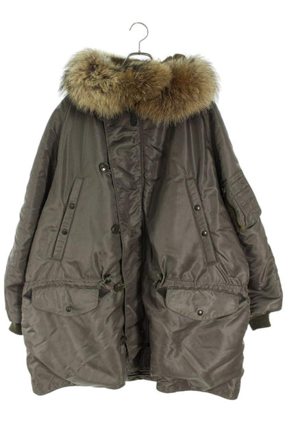 AVIREX N3A Raccoon Fur Mods Coat Khaki Size L
