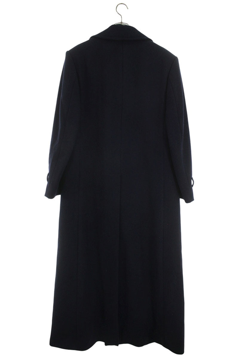GUCCI Wool Double-Breasted Coat w/ Sleeve Patch Navy Size M