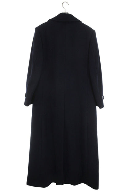 GUCCI Wool Double-Breasted Coat w/ Sleeve Patch Navy Size M