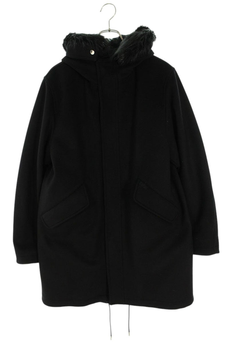 DIOR Cashmere Blend Fur Coat Black Size XS