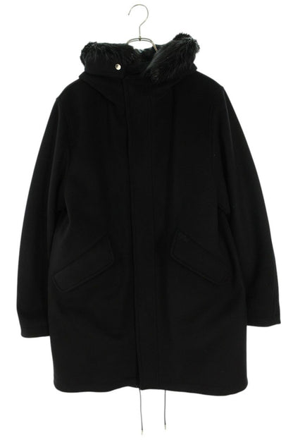 DIOR Cashmere Blend Fur Coat Black Size XS