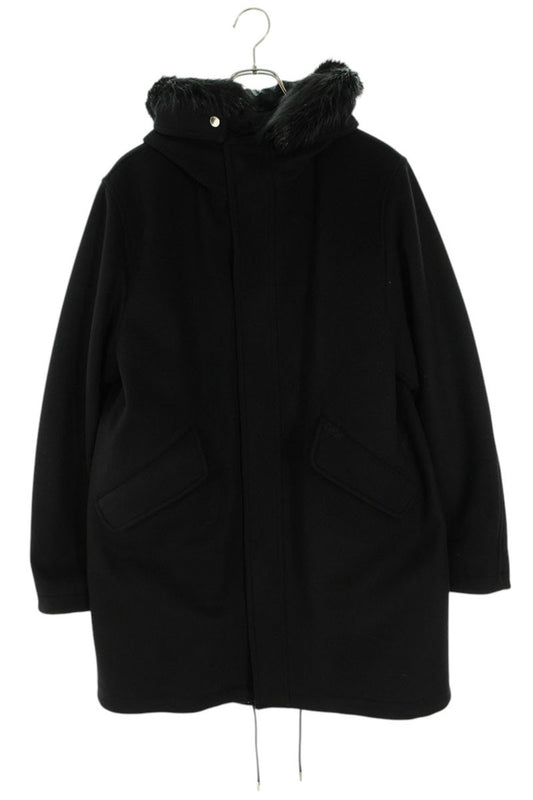 DIOR Cashmere Blend Fur Coat Black Size XS