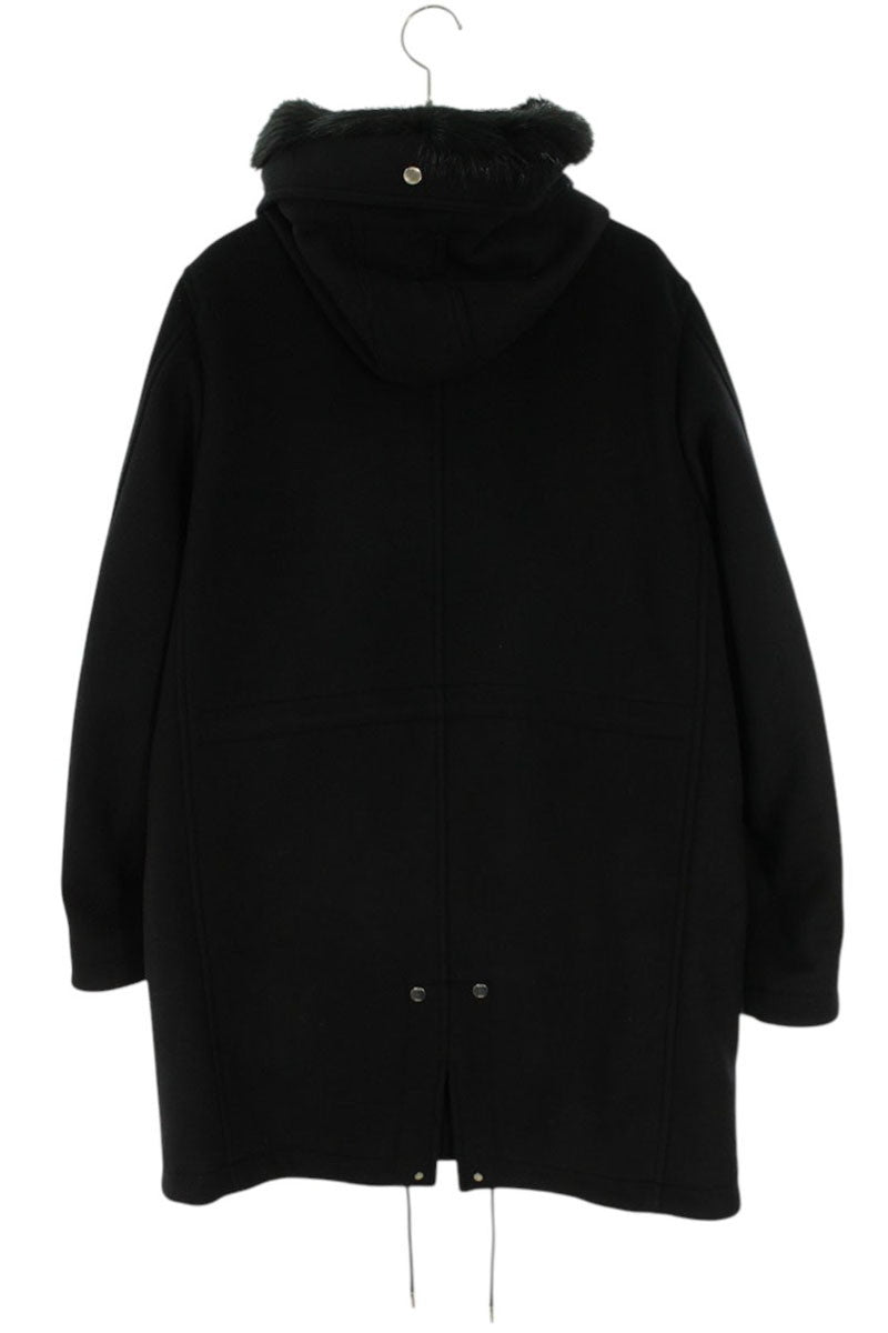 DIOR Cashmere Blend Fur Coat Black Size XS