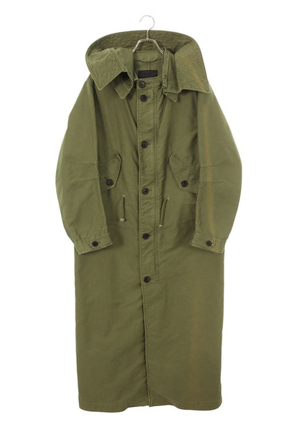 PRADA SGC359 Hooded Military Coat Khaki Size S