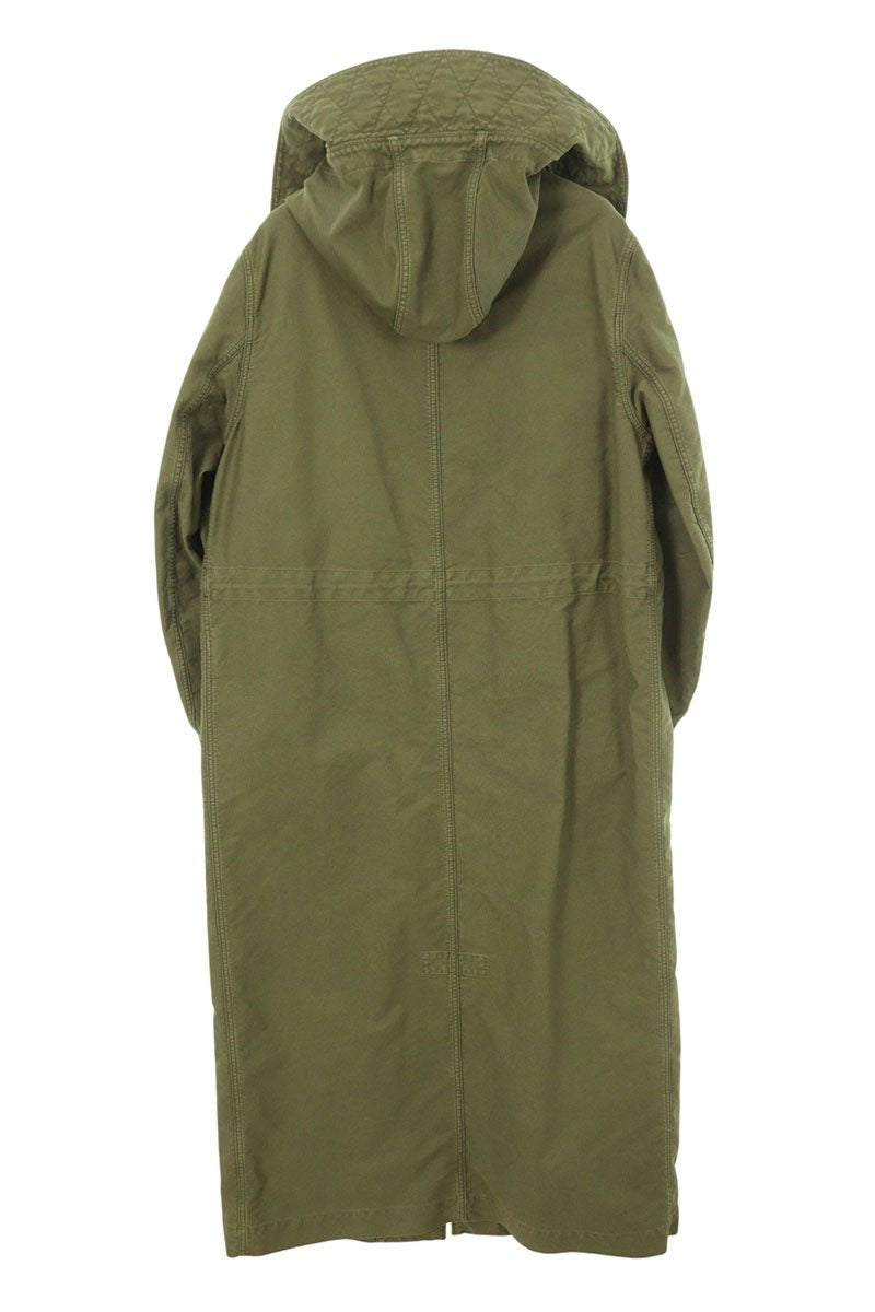 PRADA SGC359 Hooded Military Coat Khaki Size S