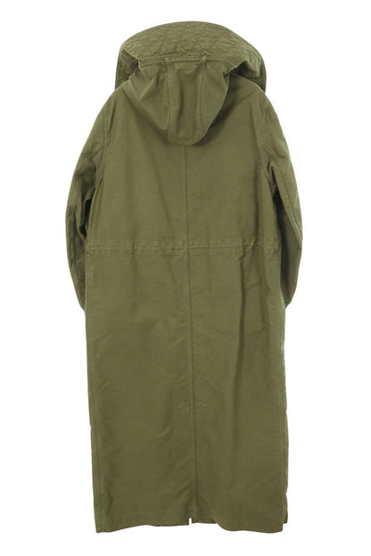 PRADA SGC359 Hooded Military Coat Khaki Size S