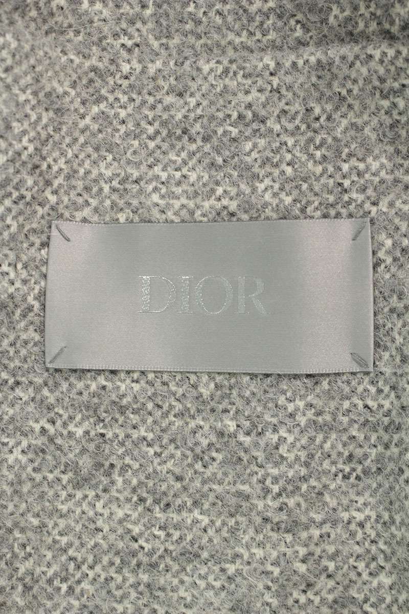 DIOR 24AW Arm Zip Fly Front Wool Blend Coat Gray Size M