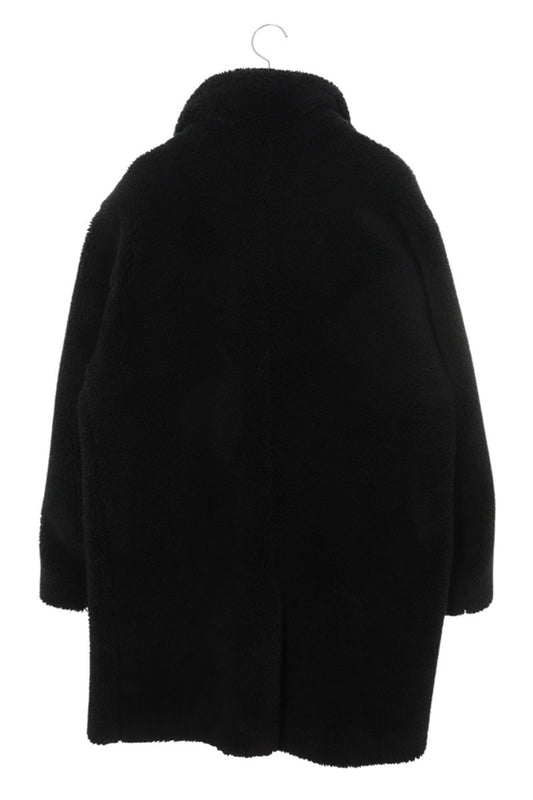 HERNO Faux Fur Chester Coat Black Size S