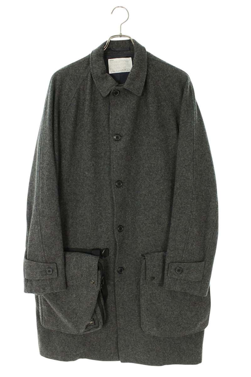 kolor x PORTER 18AW Big Pocket Wool Blend Coat Gray Size L