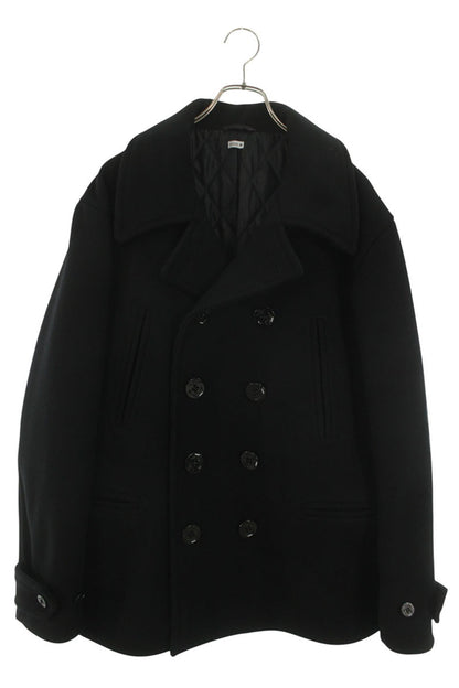 SEQUEL 25AW Logo Print Wool P-Coat Black Size L