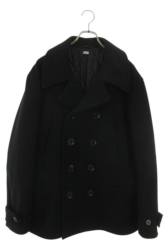 SEQUEL 25AW Logo Print Wool P-Coat Black Size L