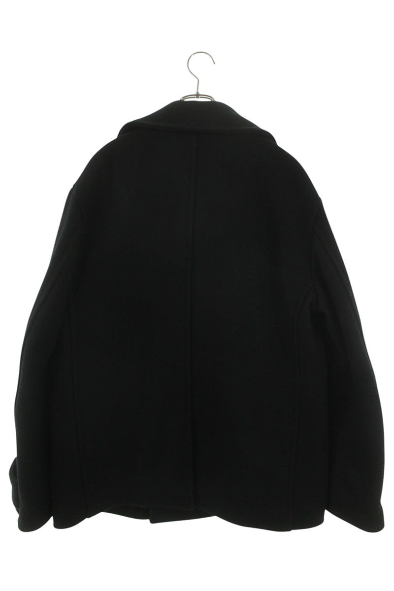 SEQUEL 25AW Logo Print Wool P-Coat Black Size L