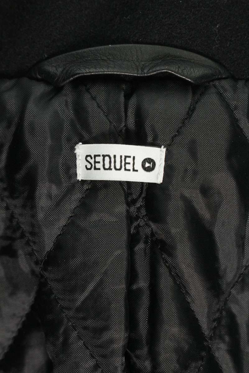 SEQUEL 25AW Logo Print Wool P-Coat Black Size L