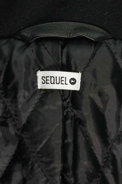 SEQUEL 25AW Logo Print Wool P-Coat Black Size L