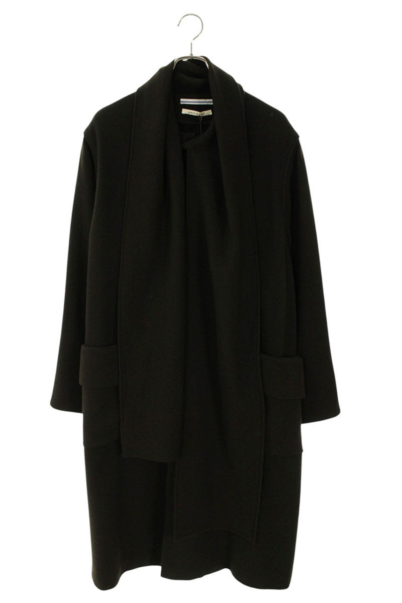 Cristaseya Yak Wool Overcoat With Scarf Brown Size S