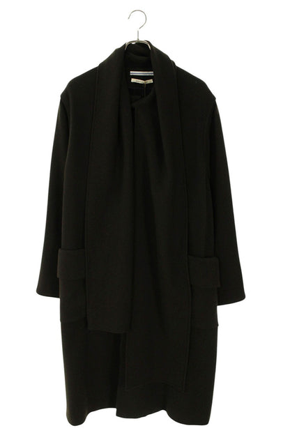Cristaseya Yak Wool Overcoat With Scarf Brown Size S