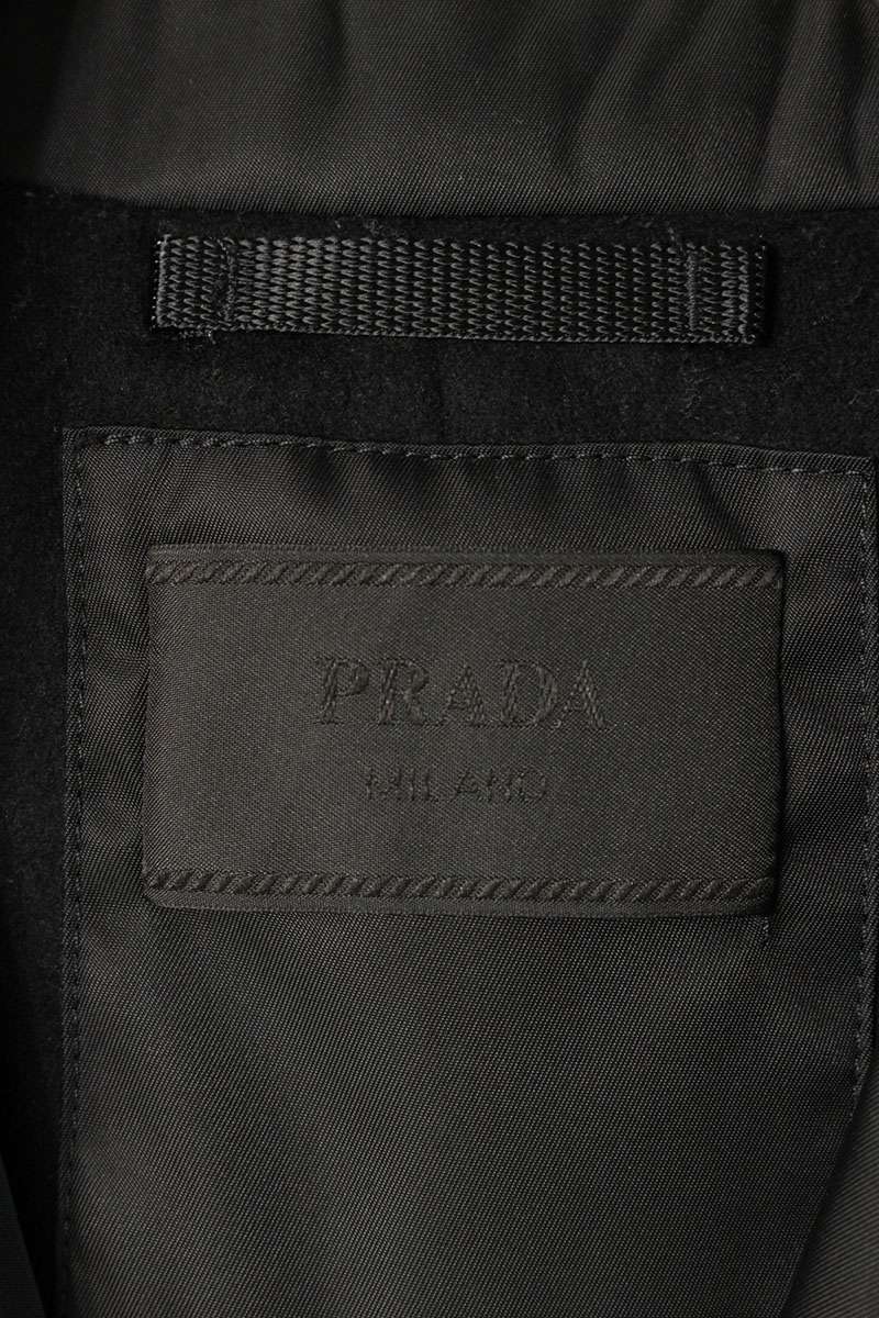 Prada 17AW Padded Nylon Chester Coat Black Size M