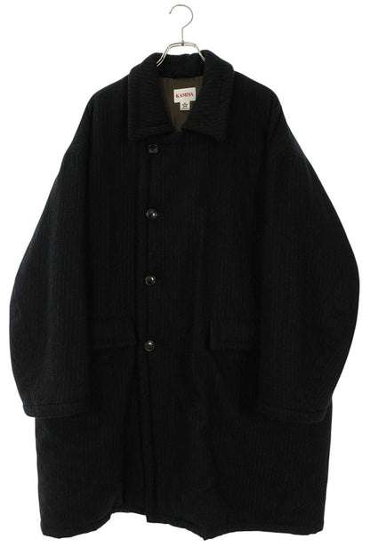 KAMIYA Striped Coat Black Size S