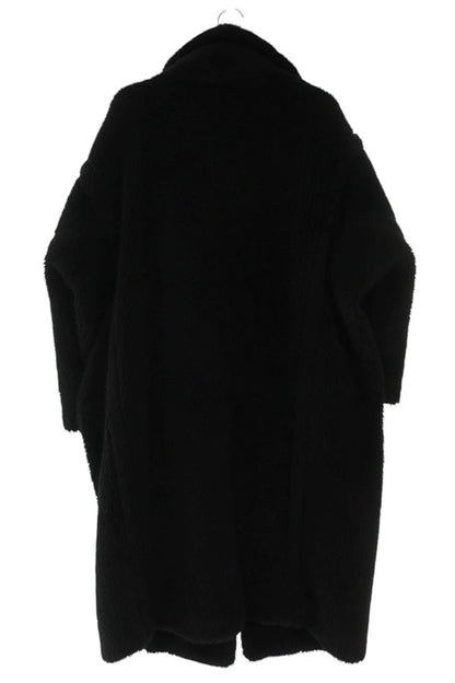 MaxMara Alpaca Blend Fur Long Coat Black Size M