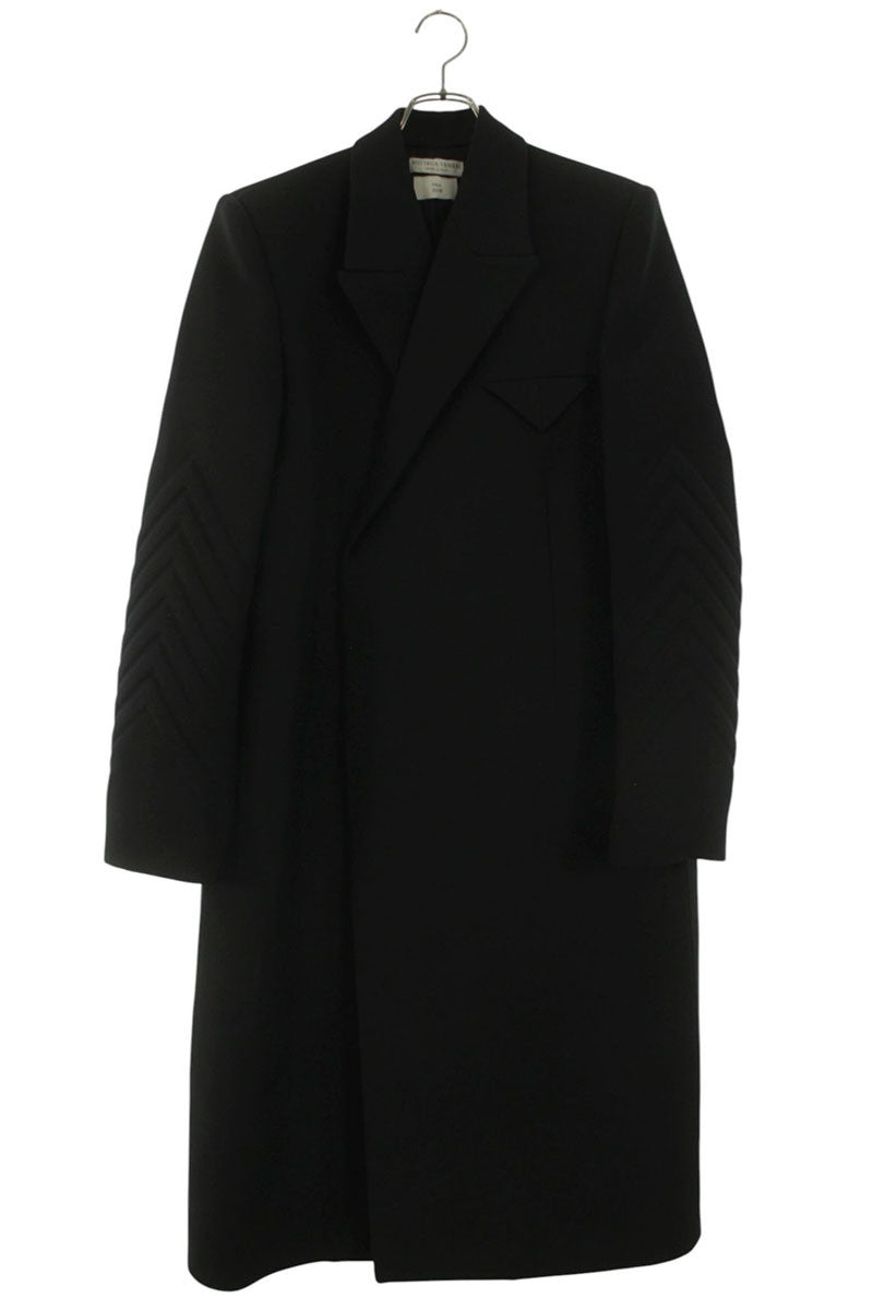 BOTTEGA VENETA Black Wool Blend Long Coat Size M