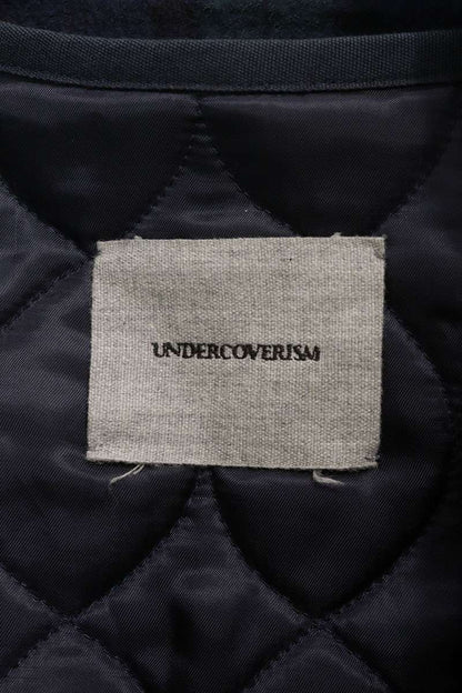 UNDERCOVER Knit Panel Check Coat Green Size M