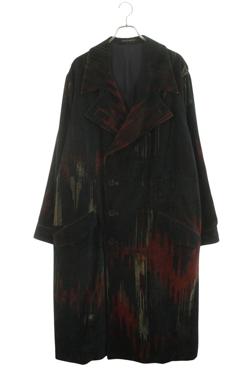 YOHJI YAMAMOTO POUR HOMME Abstract Print Long Coat Size L