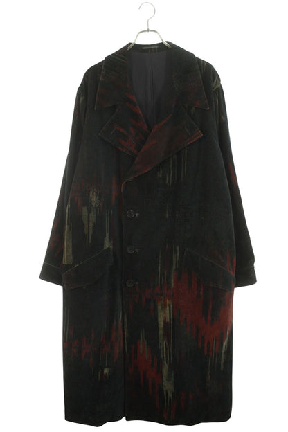 YOHJI YAMAMOTO POUR HOMME Abstract Print Long Coat Size L