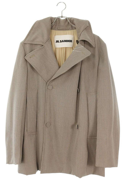 JILSANDER Micro Check Wool Peacoat Brown Size L