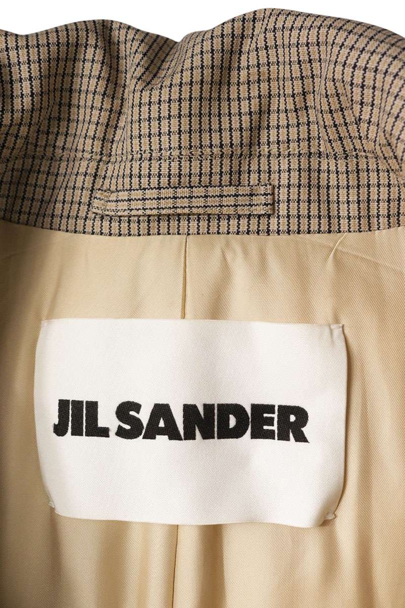 JILSANDER Micro Check Wool Peacoat Brown Size L