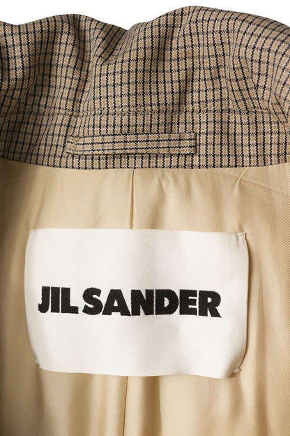 JILSANDER Micro Check Wool Peacoat Brown Size L