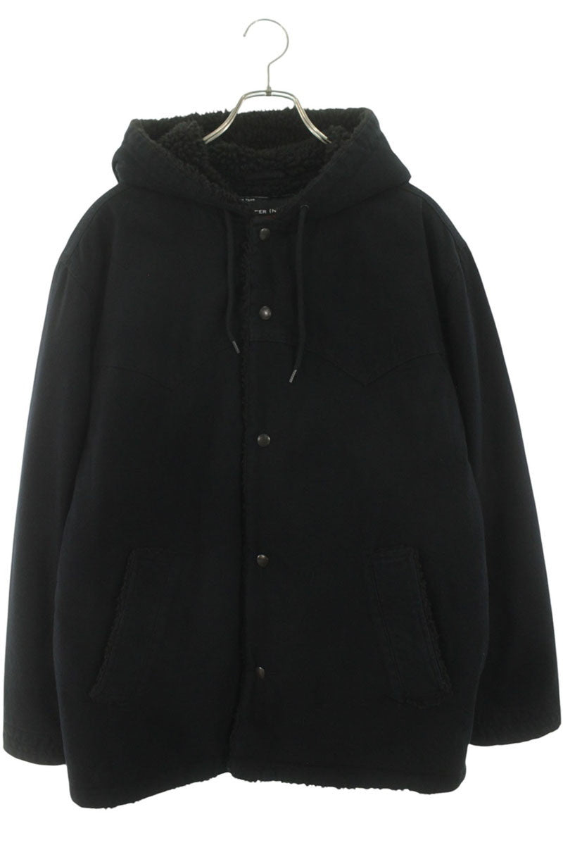 SUPREME 25AW Faux Shearling Hooded Coat Black Size S