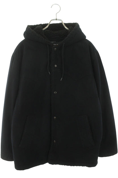 SUPREME 25AW Faux Shearling Hooded Coat Black Size S
