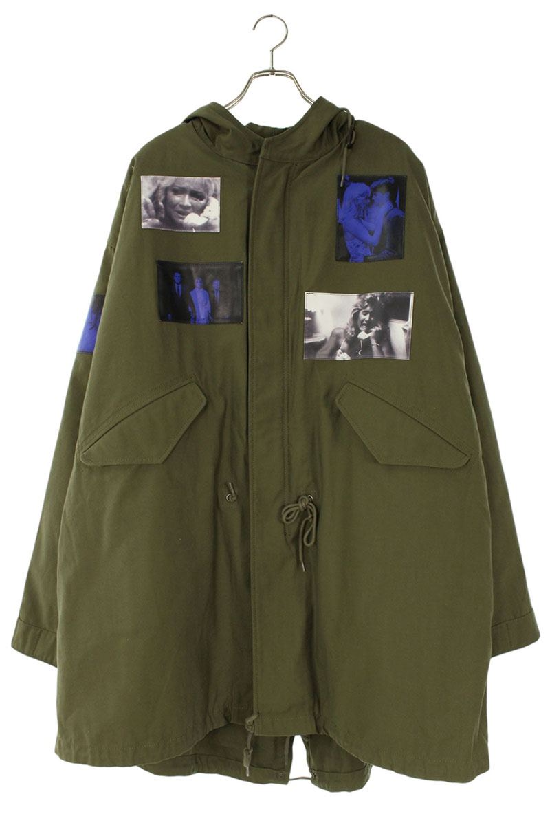 RAF SIMONS Detachable Boa Liner Photo Print Mods Size S