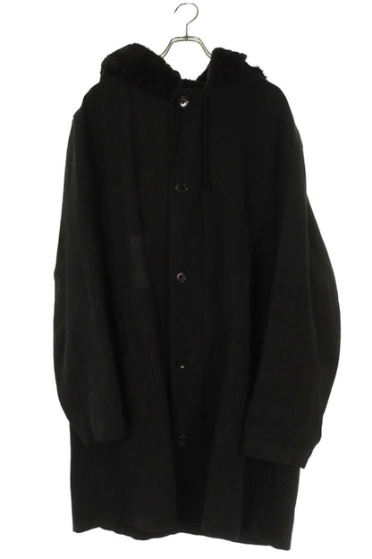 Yohji Yamamoto 05AW Hooded Mouton Linen Coat Black Size M