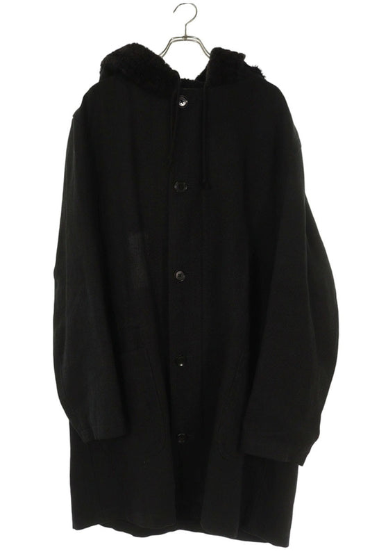 Yohji Yamamoto 05AW Hooded Mouton Linen Coat Black Size M
