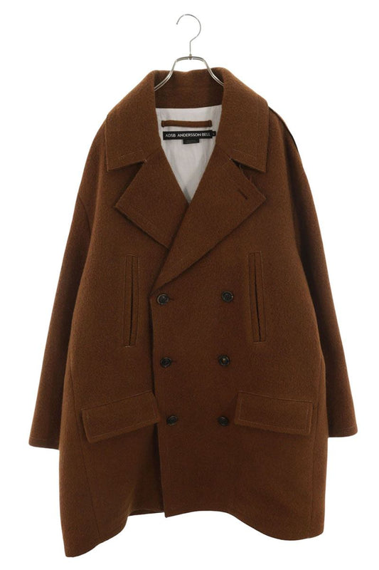 ANDERSSON BELL Brown Wool Blend Leon Pea Coat Size L