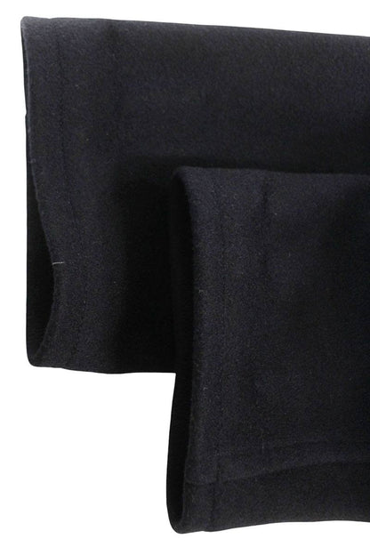 CELINE Black Cashmere Open Collar Zip Coat Size M