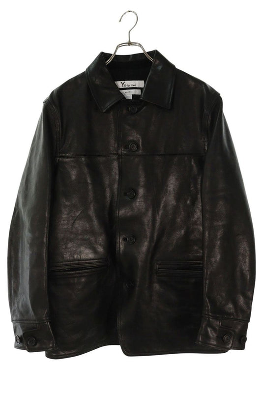 Ysformen 25AW Black Horse Leather Car Coat Size L