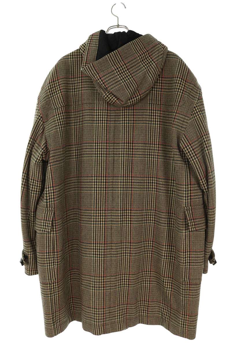 STELLA McCARTNEY Beige Houndstooth Hooded Duffle Coat Size L