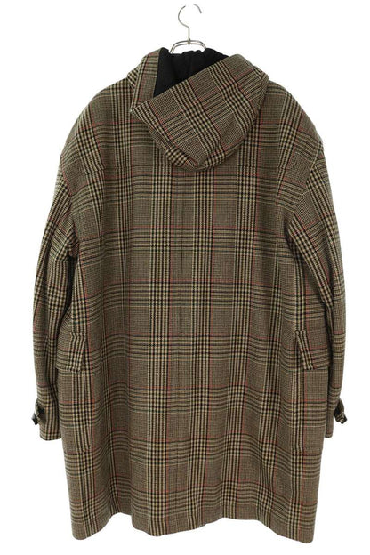 STELLA McCARTNEY Beige Houndstooth Hooded Duffle Coat Size L