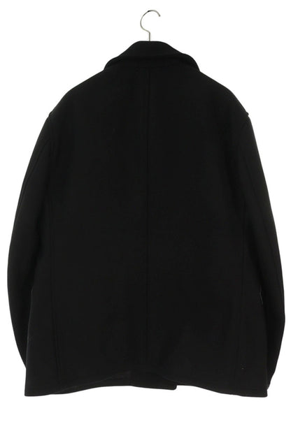 MASSES Leather Panel Wool Pea Coat Black Size L