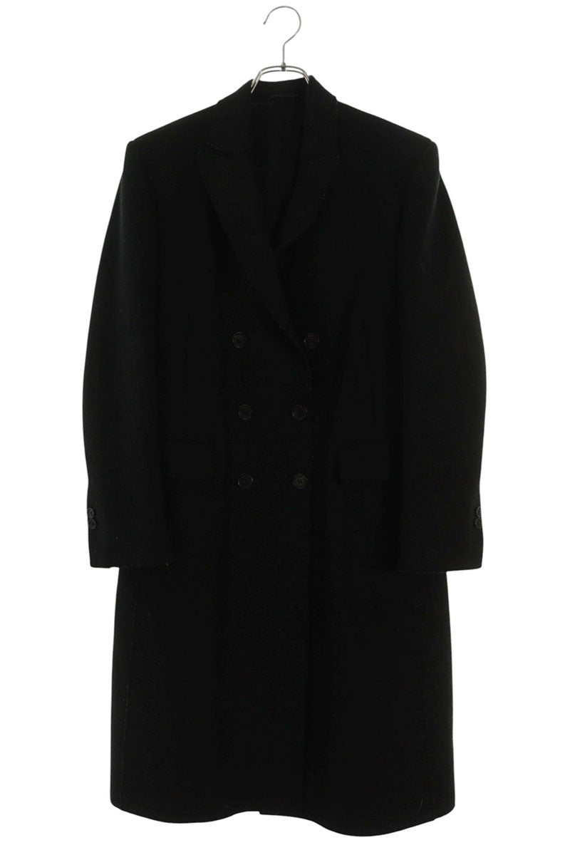 Neil Barrett Double-Breasted Wool Long Coat Black Size XXS