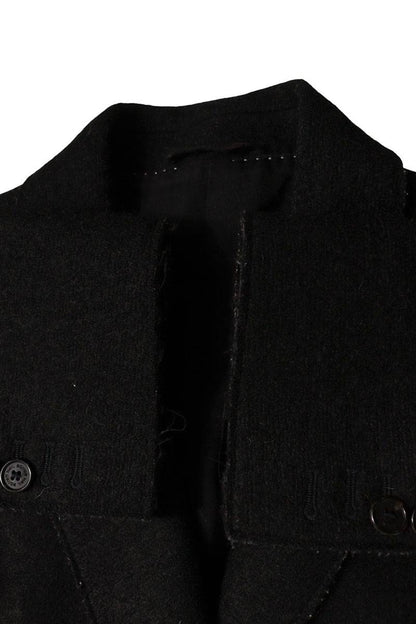 Neil Barrett Double-Breasted Wool Long Coat Black Size XXS