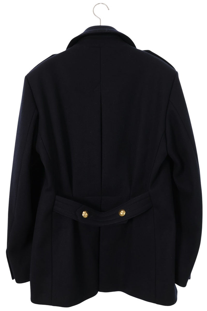 LOUISVUITTON Epaulet Logo Button P-Coat Navy/Gold Size XL