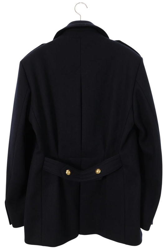 LOUISVUITTON Epaulet Logo Button P-Coat Navy/Gold Size XL