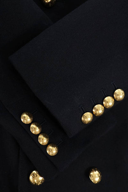 LOUISVUITTON Epaulet Logo Button P-Coat Navy/Gold Size XL