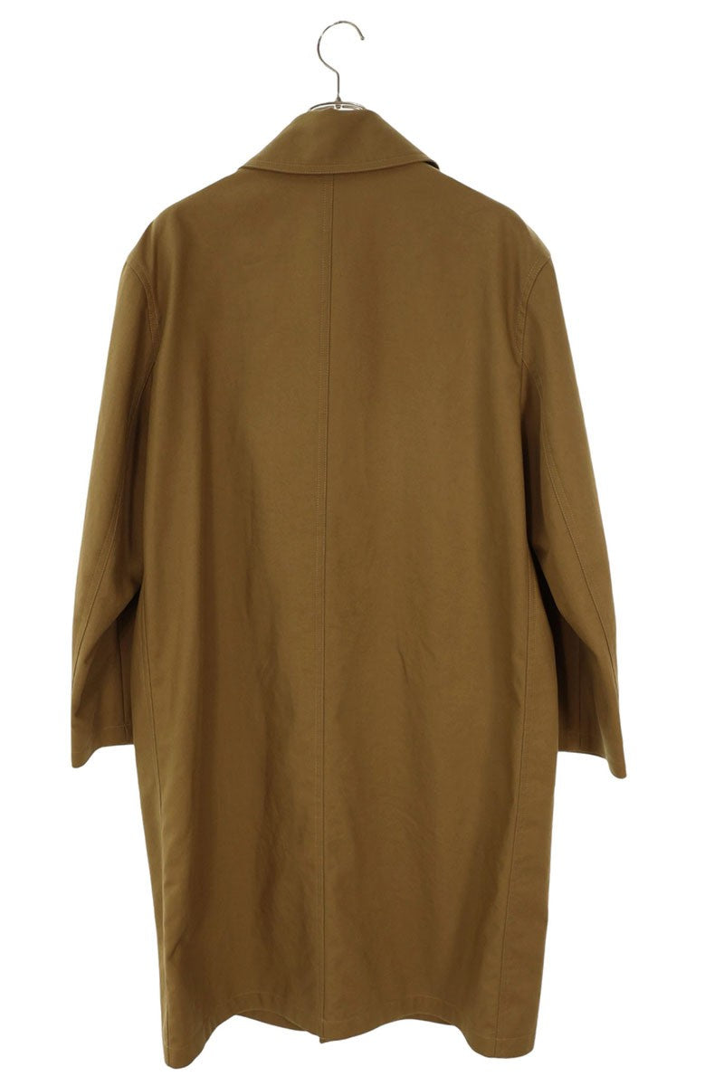 HERMES Sellier Button Rivet Balmacaan Coat Beige Size XS