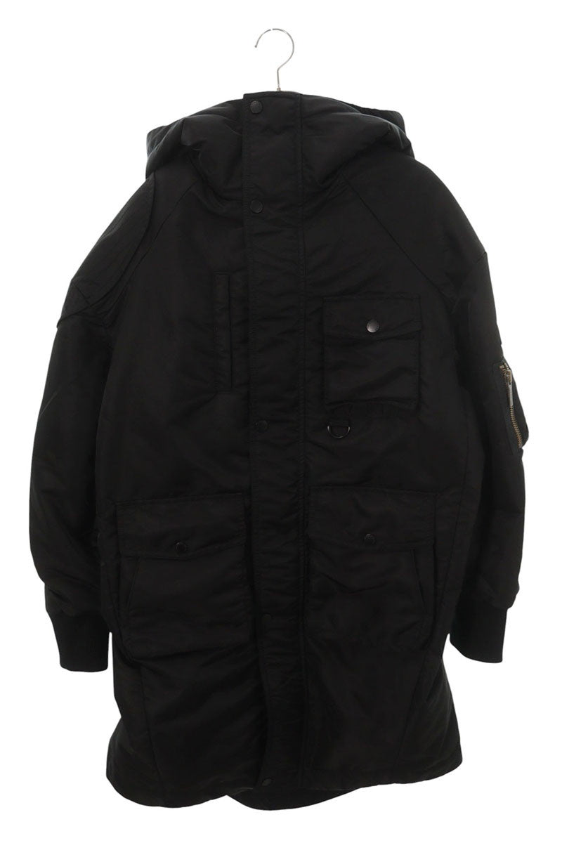 Feng Chen Wang Fur Trim Military Coat Black Size XS